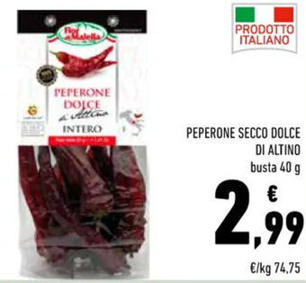 Conad PEPERONE SECCO DOLCE DI ALTINO busta 40 g offerta