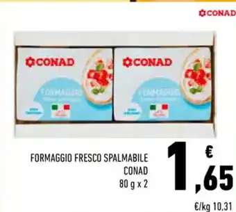 Conad FORMAGGIO FRESCO SPALMABILE CONAD 80 g x 2 offerta