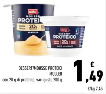 Conad DESSERT/MOUSSE PROTEICI MULLER con 20 g di proteine, vari gusti, 200 g offerta