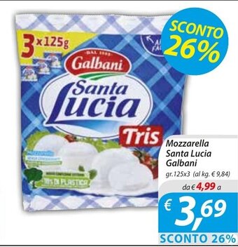 DiMeglio Mozzarella Santa Lucia Galbani gr. 125x3 offerta