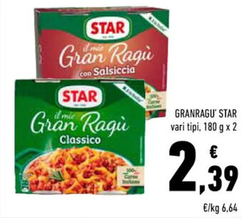 Conad GRANRAGU' STAR vari tipi, 180 g x 2 offerta