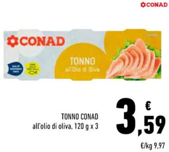 Conad TONNO CONAD all'olio di oliva, 120 g x 3 offerta