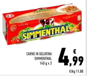 Conad CARNE IN GELATINA SIMMENTHAL 140 g x 3 offerta