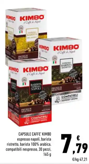 Conad CAPSULE CAFFE' KIMBO espresso napoli, barista ristretto, barista 100% arabica, compatibili nespresso, 30 pezzi, 165 g offerta
