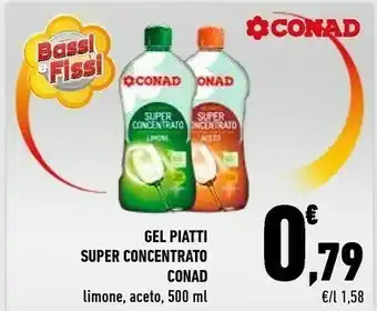 Conad Conad Gel Piatti Super Concentrato Limone/ Aceto 500 Ml offerta
