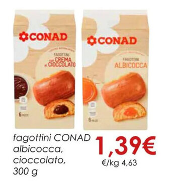 Conad fagottini CONAD albicocca, cioccolato, 300 g offerta