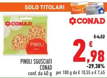 Conad Margherita PINOLI SGUSCIATI CONAD conf. da 40 g offerta