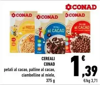 Conad Conad - Kids Ciambelline Al Miele 375 G(ml) offerta