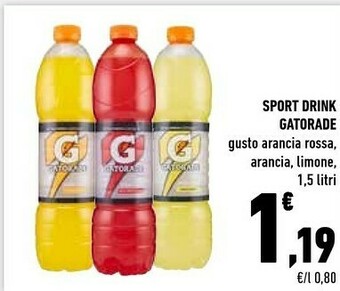 Conad Gatorade Sport Drink Gusto Limone 1500 G(ml) offerta