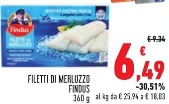 Conad Margherita FILETTI DI MERLUZZO FINDUS 360 g offerta