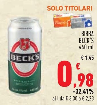 Conad Margherita BIRRA BECK'S 440 ml offerta