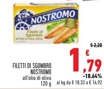 Conad Margherita FILETTI DI SGOMBRO NOSTROMO all'olio di oliva 120 g offerta