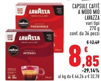 Conad Margherita CAPSULE CAFFÈ A MODO MIO LAVAZZA vari tipi 270 g conf. da 36 pezzi offerta