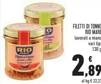 Conad Rio Mare Filetti Di Tonno All'olio Di Oliva 130g offerta