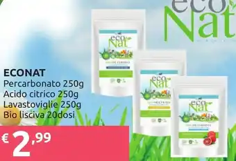 Ipersoap ECONAT Percarbonato 250g Acido citrico 250g Lavastoviglie 250g Bio lisciva 20dosi offerta