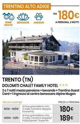 Eurospin Dolomiti chalet family hotel offerta