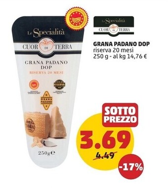 PENNY Cuor di terra grana padano dop offerta