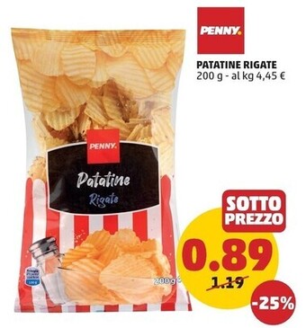 PENNY Penny patatine rigate offerta