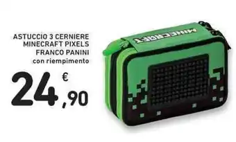 ASTUCCIO 3 CERNIERE MINECRAFT PIXELS FRANCO PANINI con riempimento