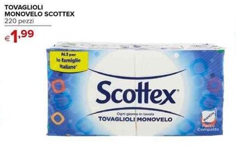 Iperal TOVAGLIOLI MONOVELO SCOTTEX 220 pezzi offerta