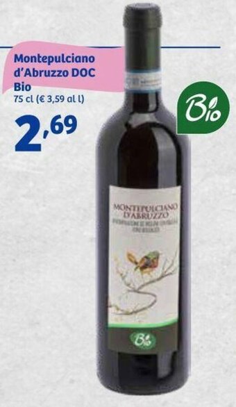 In'S Mercato Montepulciano d'Abruzzo DOC Bio 75 cl offerta