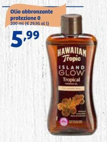Olio abbronzante protezione 0 200 ml