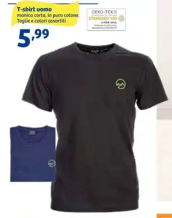 In'S Mercato T-shirt uomo manica corta, in puro cotone. Taglie e colori assortiti offerta