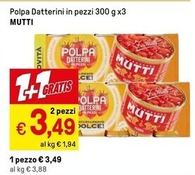 Iper La Grande Mutti polpa datterini in pezzi offerta