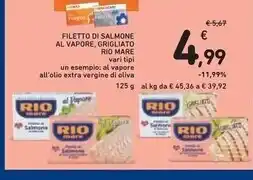 Spazio Conad Rio mare filetto di salmone al vapore, grigliato offerta