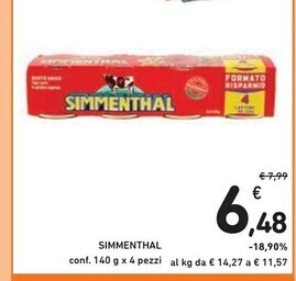 Spazio Conad Simmenthal conf. 140 g x 4 pezzi offerta