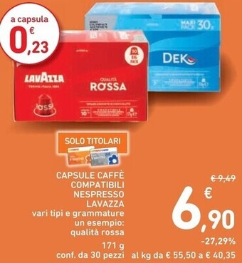 Spazio Conad Lavazza capsule caffe compatibili nespresso offerta