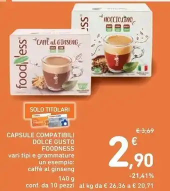 Spazio Conad Foodness capsule compatibili dolce gusto offerta