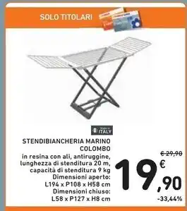 Spazio Conad Colombo stendibiancheria marino offerta