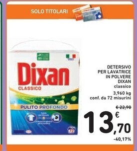 Spazio Conad Dixan detersivo per lavatrice in polvere offerta