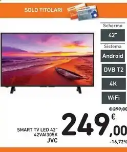 Spazio Conad Jvc smart tv led 42 42vai305k offerta