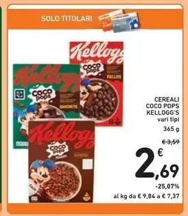 Spazio Conad Kelloggs cereali coco pops offerta