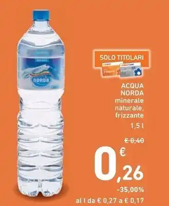 Spazio Conad Norda acqua minerale naturale , frizzante offerta
