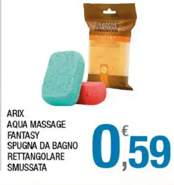 Arix Aqua Massage Fantasy Spugna da Bagno Retanngolare Smussata