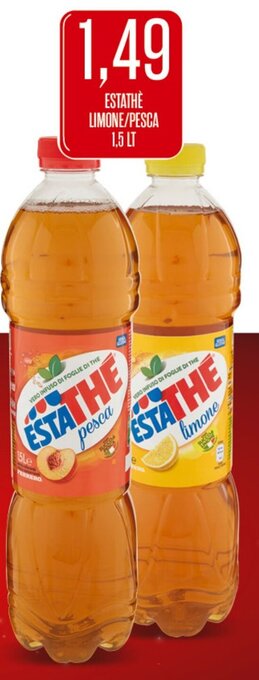 Supermercati Pasquale Prisco ESTATHÈ LIMONE/PESCA 1,5 LT offerta