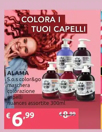Ipersoap ALAMA S.o.s color&go maschera colorazione capelli nuances assortite 300ml offerta