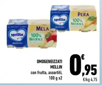 Conad OMOGENEIZZATI MELLIN con frutta, assortiti, 100 g x2 offerta