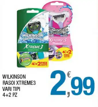 Splendidi e Splendenti Wilkinson Rasoi Xtreme3 Vari Tipi 4+2 pz offerta