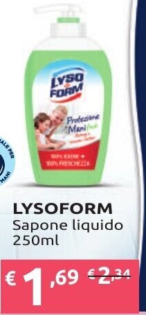 Ipersoap LYSOFORM Sapone liquido Sapone liquido assortito 250ml offerta