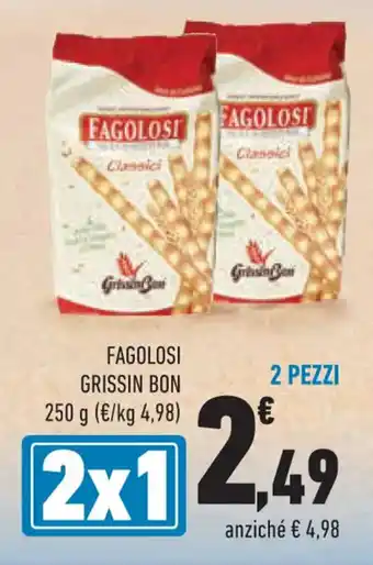 Conad FAGOLOSI GRISSIN BON 250 g 2 PEZZI offerta
