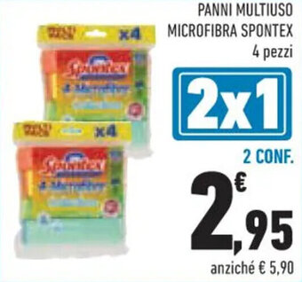 Conad PANNI MULTIUSO MICROFIBRA SPONTEX 4 pezzi offerta