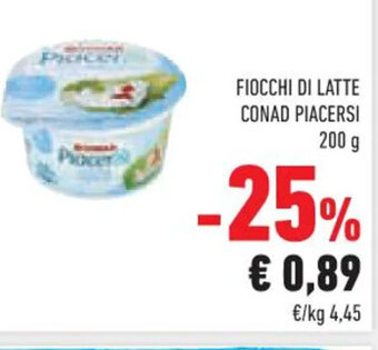 Conad FIOCCHI DI LATTE CONAD PIACERSI 200 g offerta