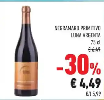 Conad NEGRAMARO PRIMITIVO LUNA ARGENTA 75 cl offerta