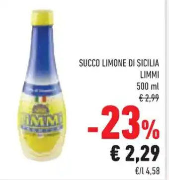Conad SUCCO LIMONE DI SICILIA LIMMI 500 ml offerta