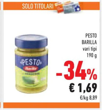 Conad PESTO BARILLA vari tipi 190 g offerta