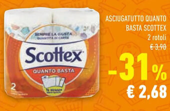 Conad ASCIUGATUTTO QUANTO BASTA SCOTTEX 2 rotoli offerta